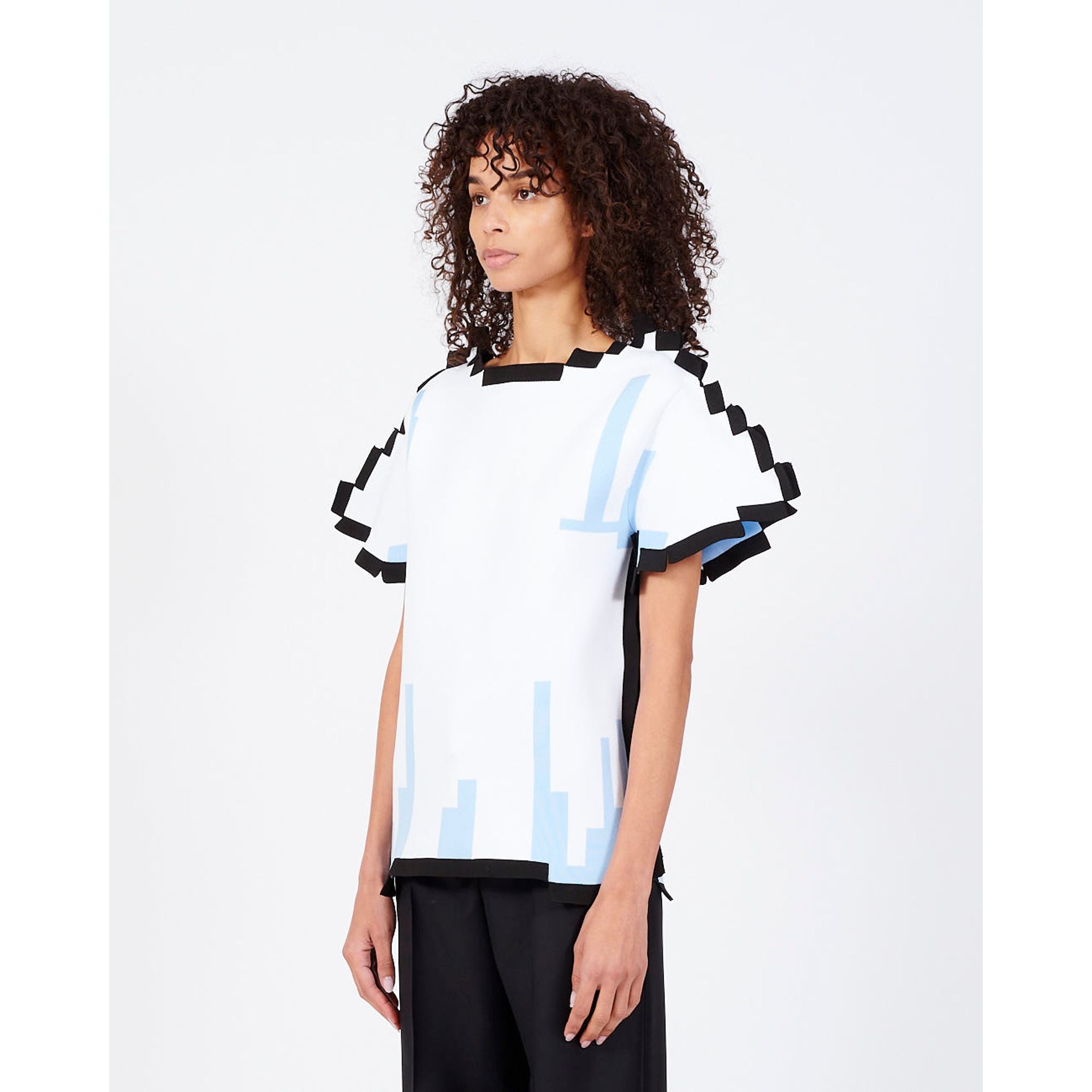 Women Pixelated Top - White