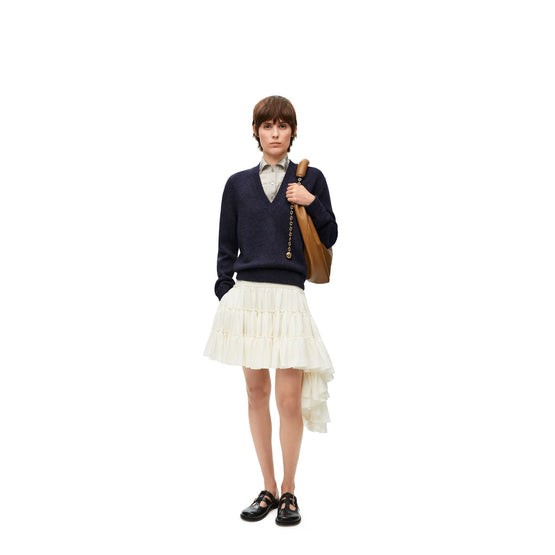Women Trompe L'Oeil Sweater - Navy/Grey
