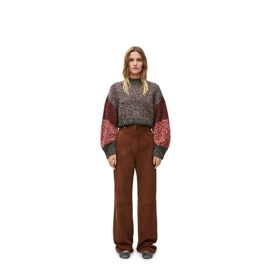 Women Sweater - Khaki Green/Multicolor
