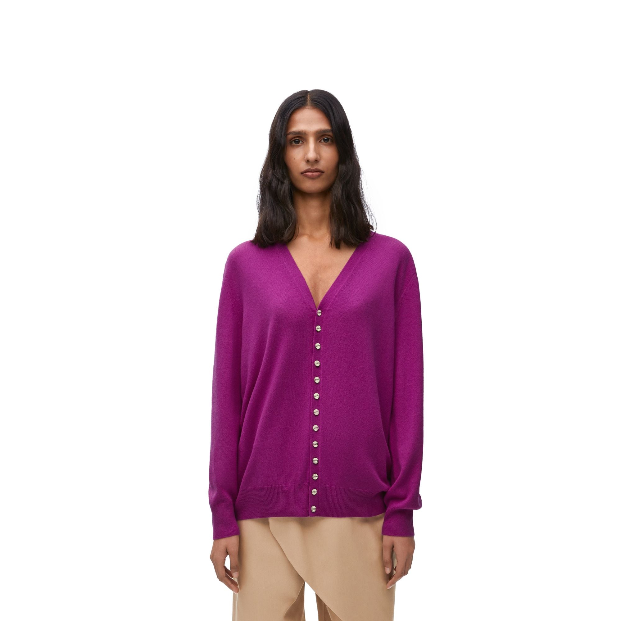 Women Embellished Cardigan - Violet