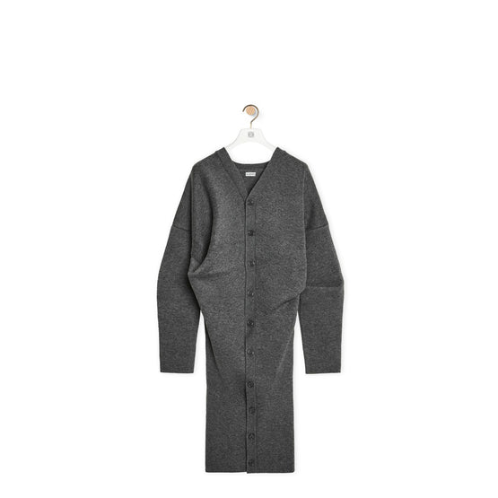 Women Draped Long Coat - Dark Grey
