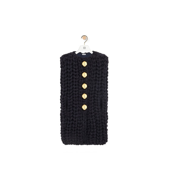 Women Sleeveless Cape - Navy Blue