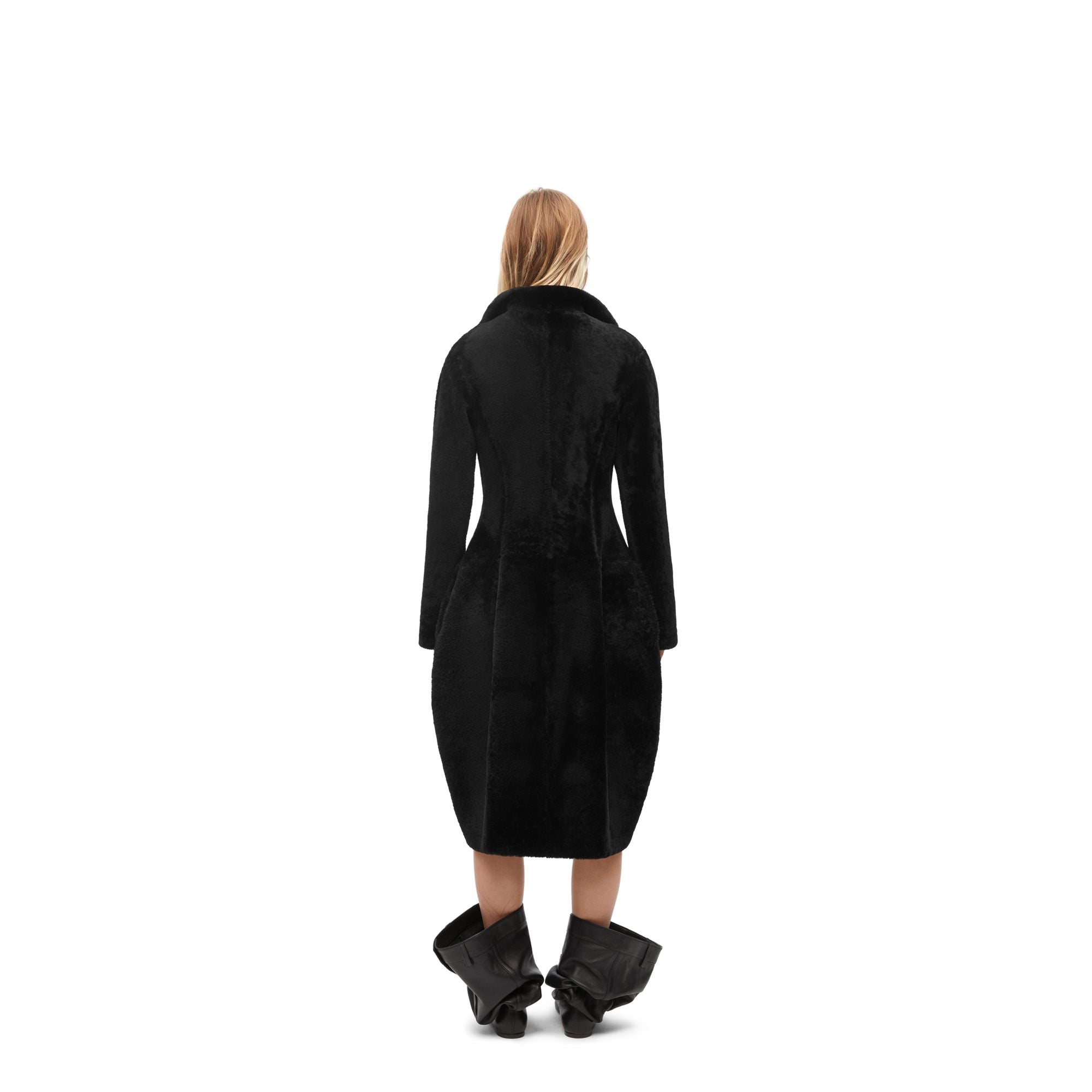 Women Balloon Coat - Black