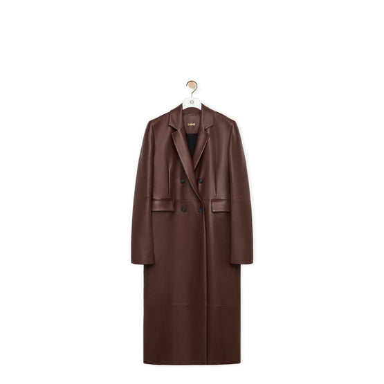Women Double Breasted Coat - Dark Chocolate