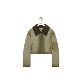 Women Cropped Jacket - Military Green