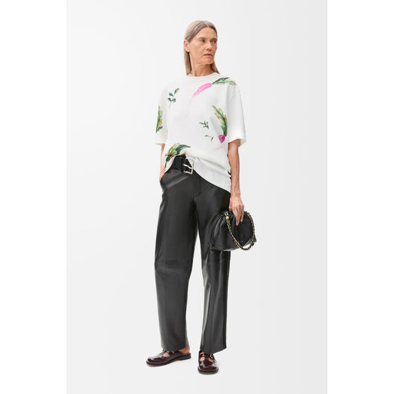 Women Oversized Fit T-Shirt - White/Multicolor