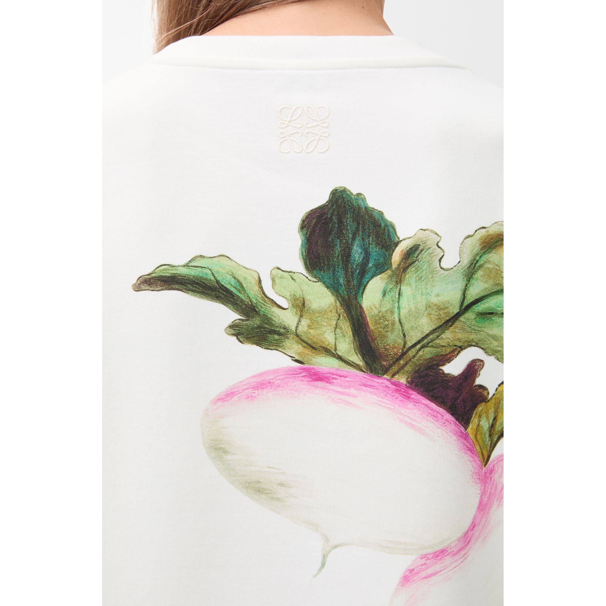 Women Oversized Fit T-Shirt - White/Multicolor