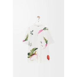Women Oversized Fit T-Shirt - White/Multicolor