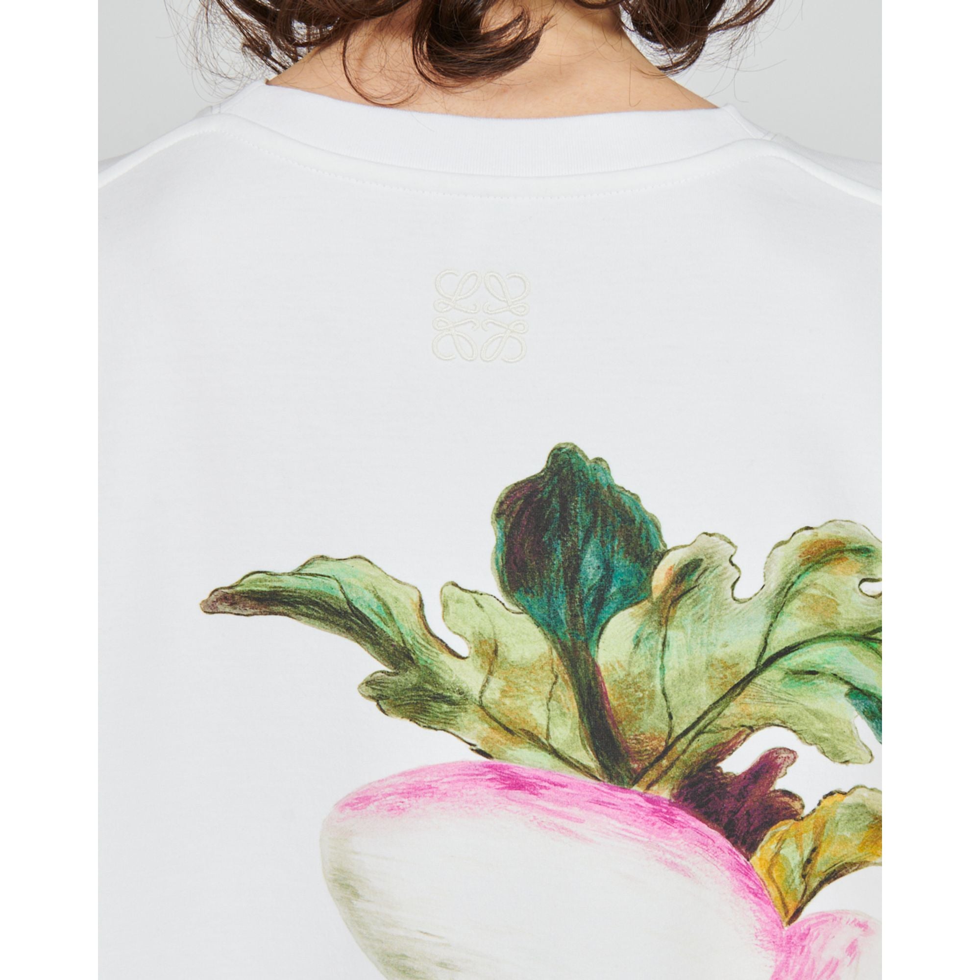 Women Oversized Fit T-Shirt - White/Multicolor