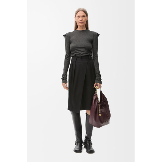 Women Long Sleeve Top - Light Anthracite Melange