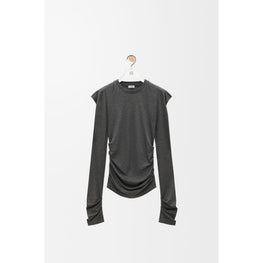 Women Long Sleeve Top - Light Anthracite Melange