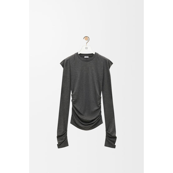Women Long Sleeve Top - Light Anthracite Melange