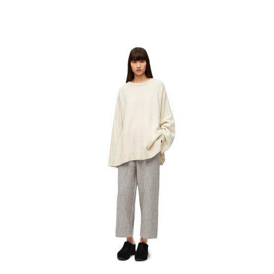 Women Puzzle Fold Trousers - Light Grey