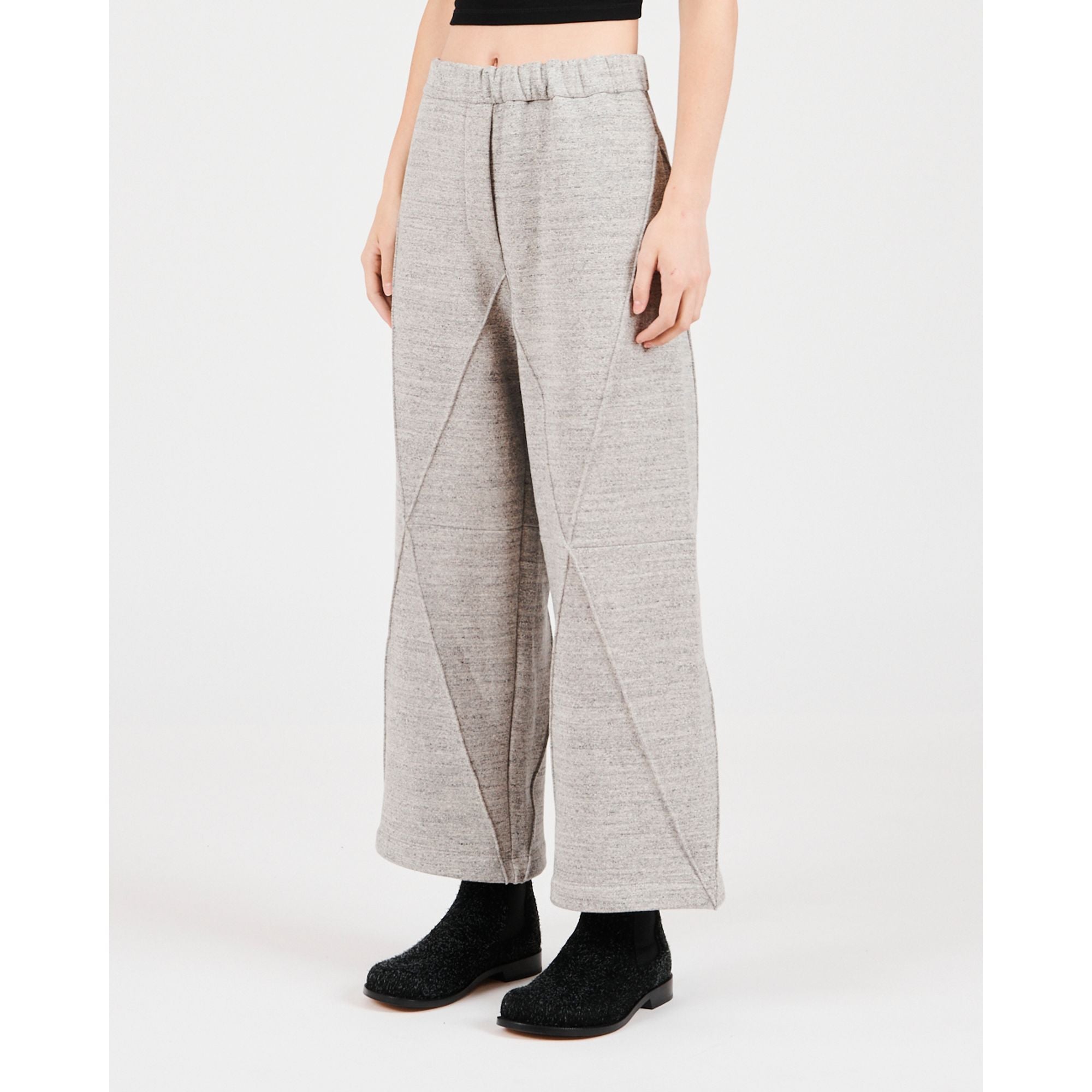 Women Puzzle Fold Trousers - Light Grey