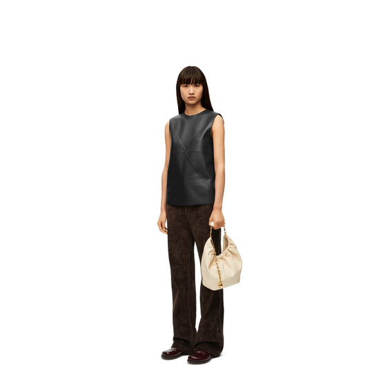 Women Puzzle Fold Top - Black