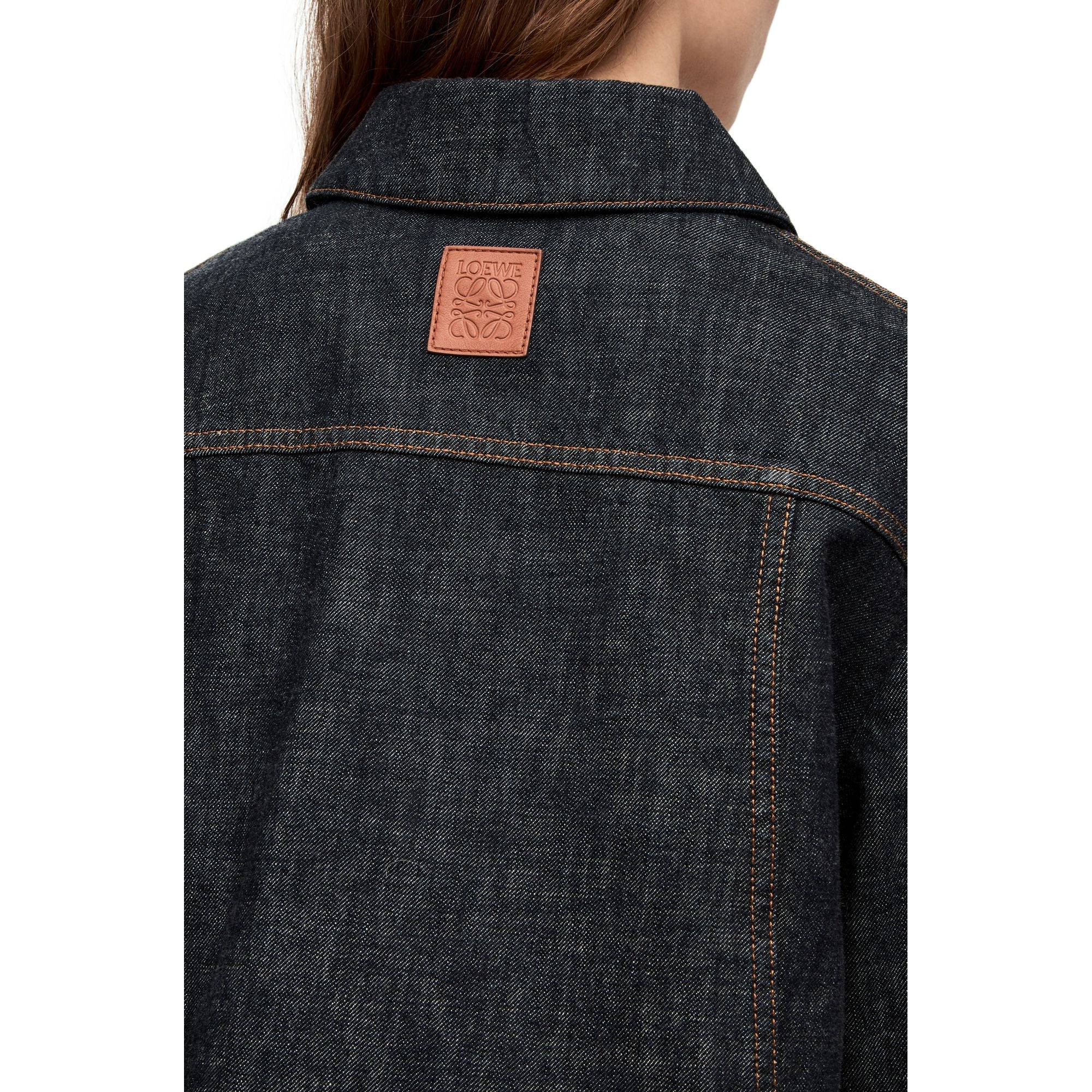 Women Short Trapeze Jacket - Blue Denim