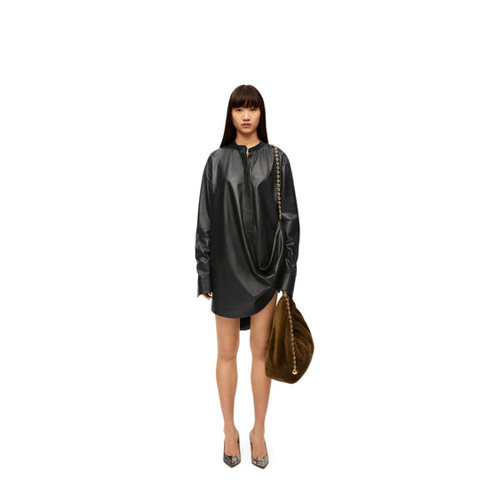 Women Chain Shirt Dress - Black