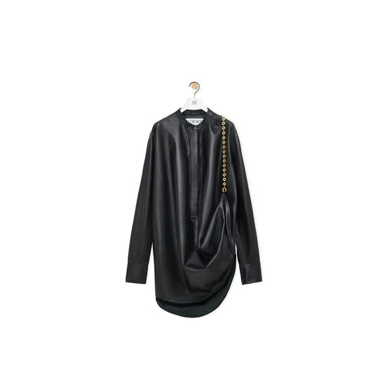 Women Chain Shirt Dress - Black