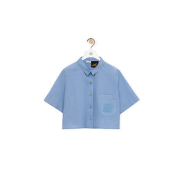 Women Cropped Shirt - Daybreak Blue