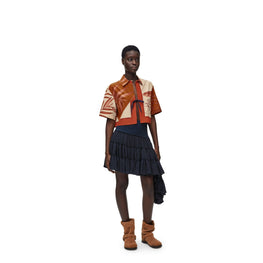 Women Cropped Shirt - Blush/Multicolor