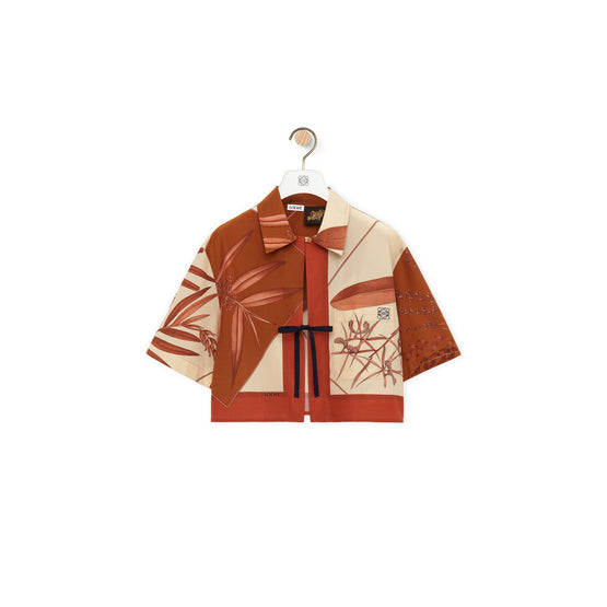 Women Cropped Shirt - Blush/Multicolor
