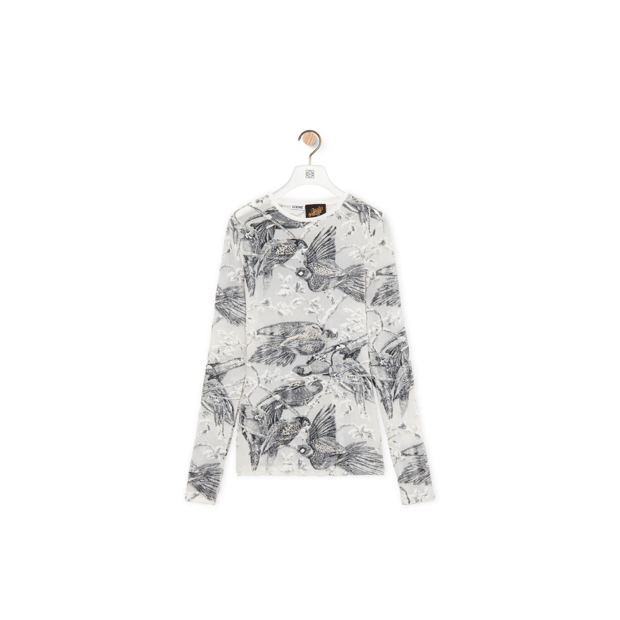 Women Long Sleeve Top - Off White /Multicolor