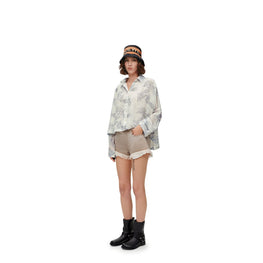 Women Trapeze Shirt - Off White /Multicolor