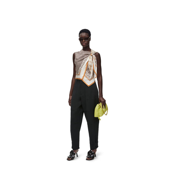 Women Scarf Top - Light Beige/Multicolor