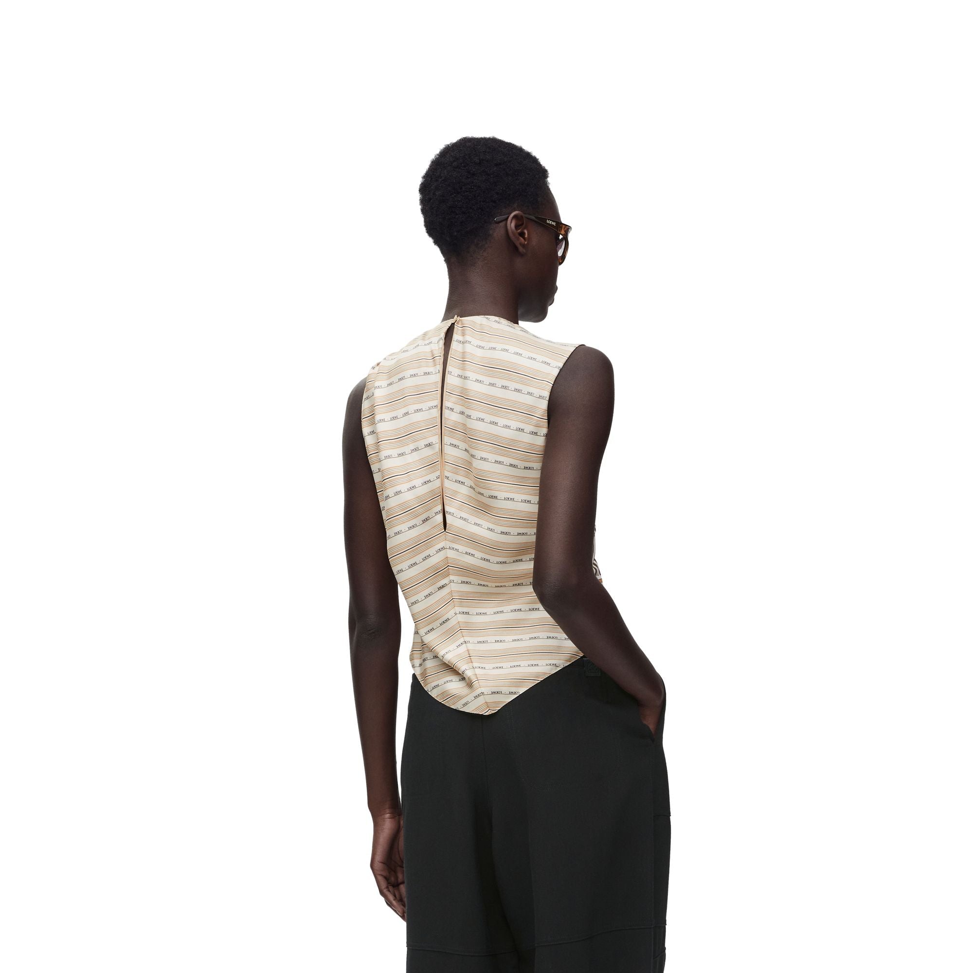 Women Scarf Top - Light Beige/Multicolor