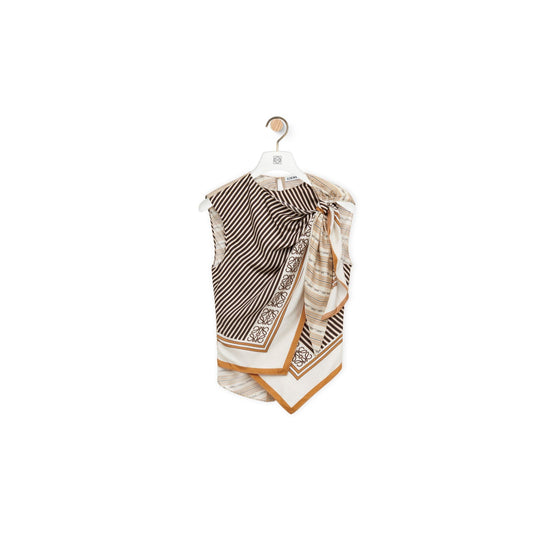 Women Scarf Top - Light Beige/Multicolor