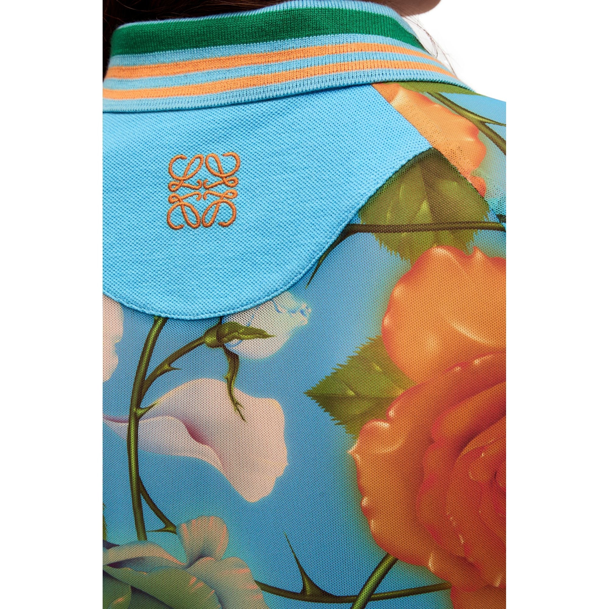 Women Roses Polo Dress - Blue/Multicolor
