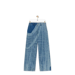 Women Baggy Jeans - Light Blue/White