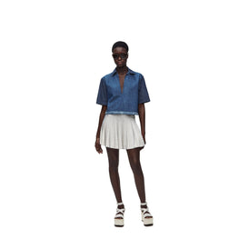 Women Cropped Vareuse - Indigo Blue