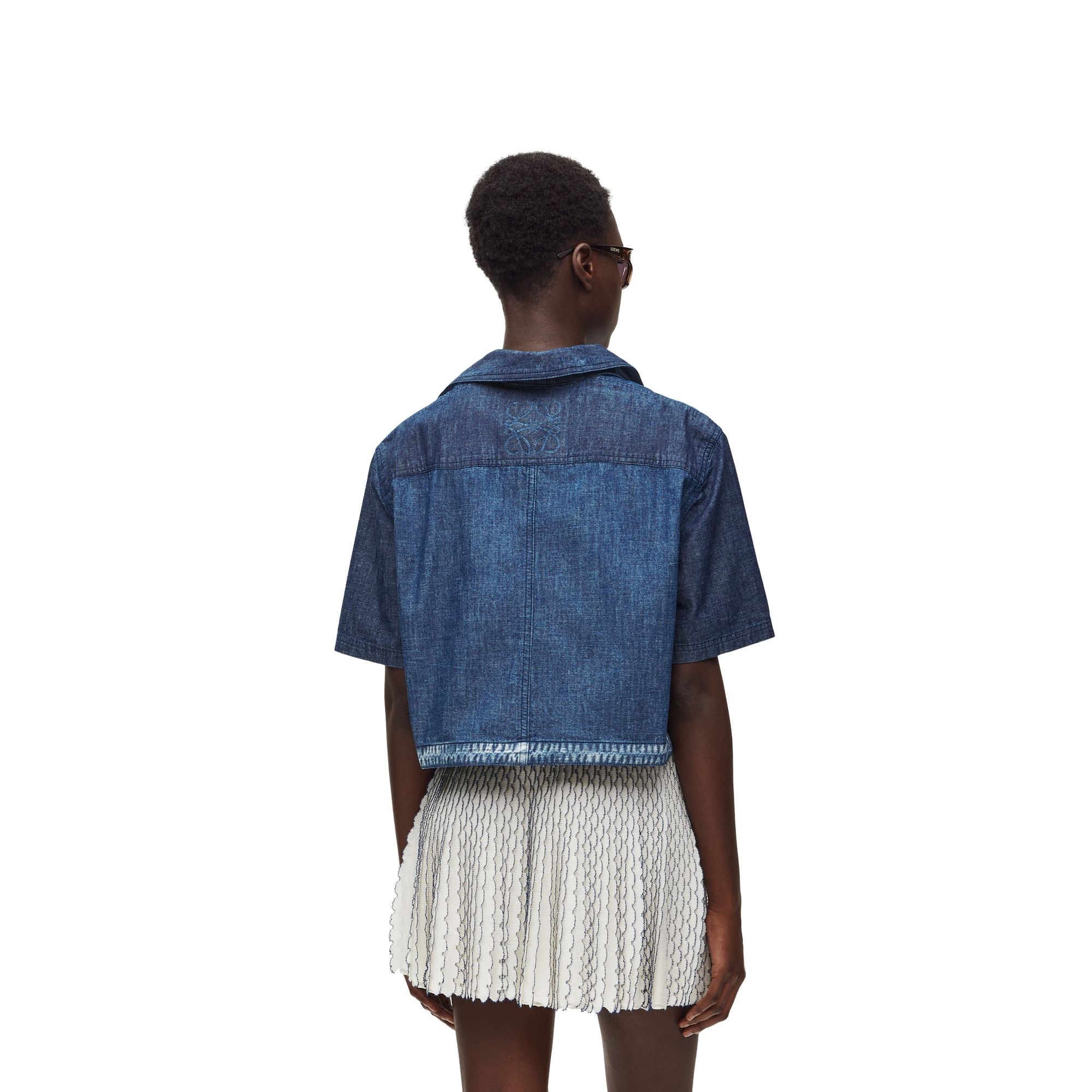 Women Cropped Vareuse - Indigo Blue