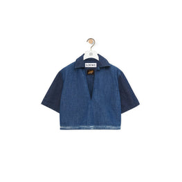 Women Cropped Vareuse - Indigo Blue