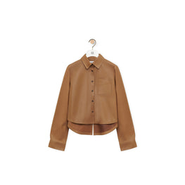 Women Trapeze Shirt - Light Grey/Brown