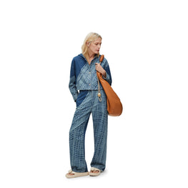 Women Cropped Hooded Jacket - Light Blue/White