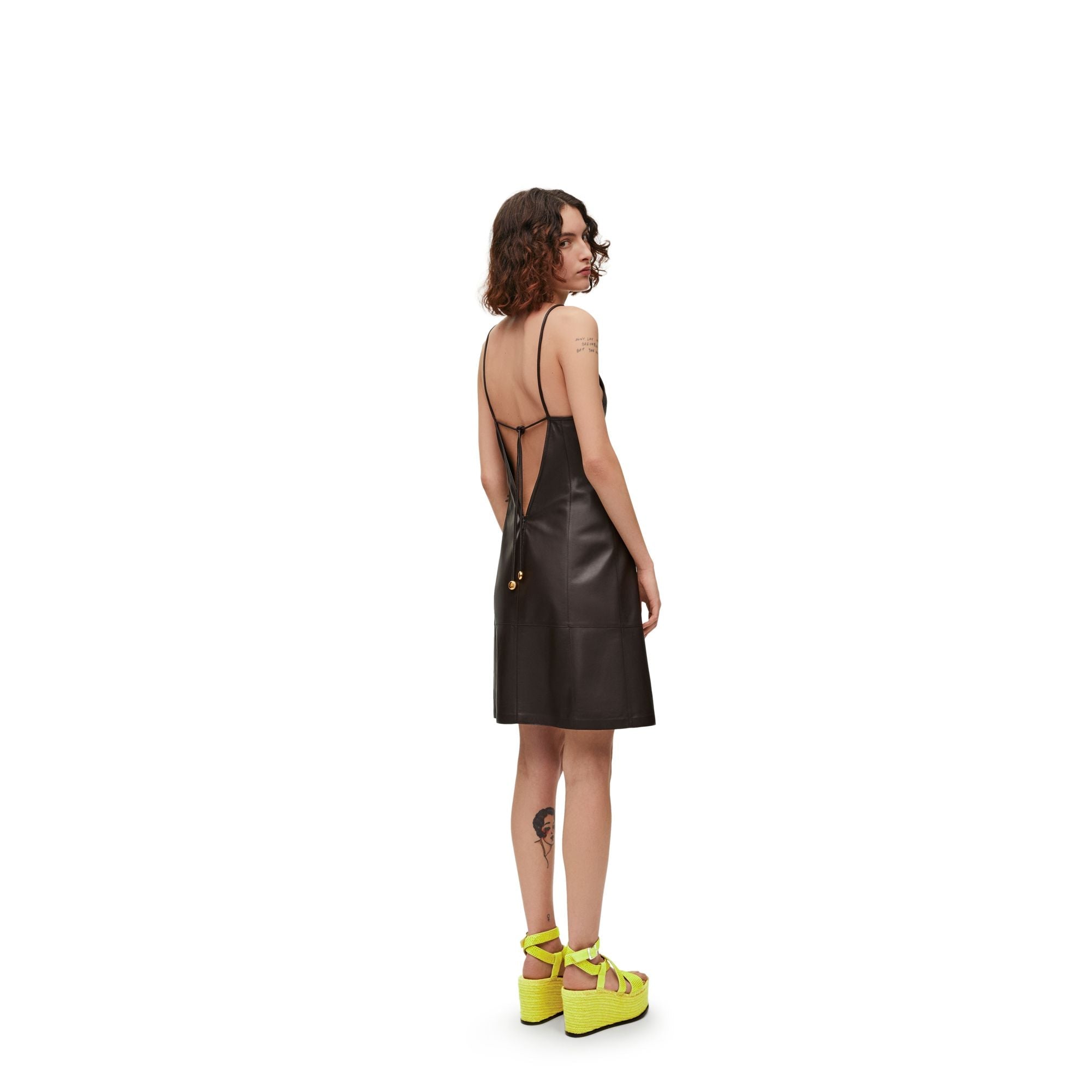 Women Strappy Dress - Dark Brown