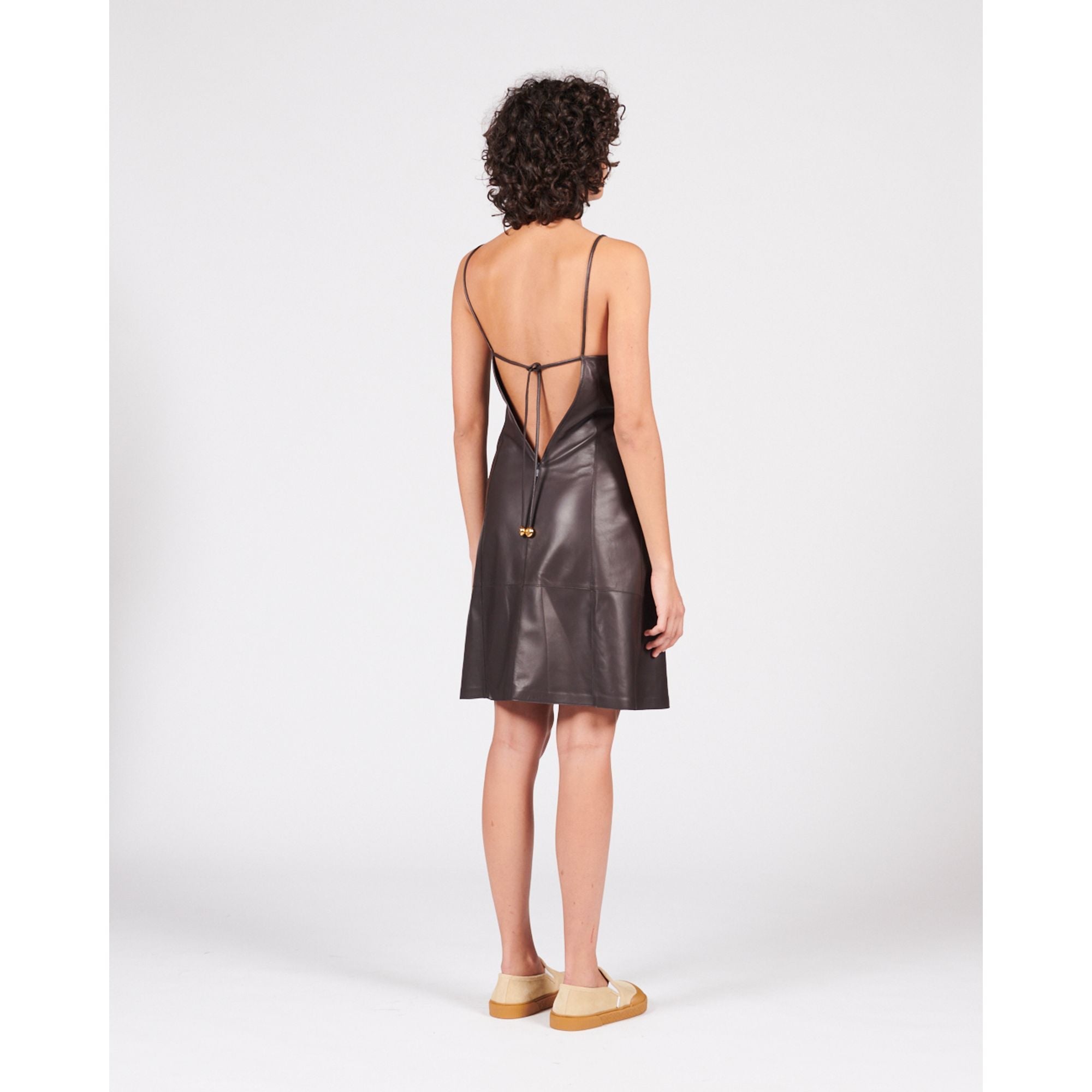Women Strappy Dress - Dark Brown