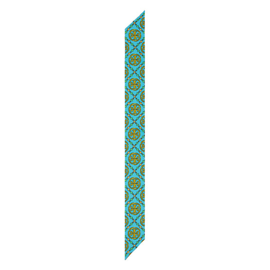 Women T Monogram Ribbon Tie - Bright Blue