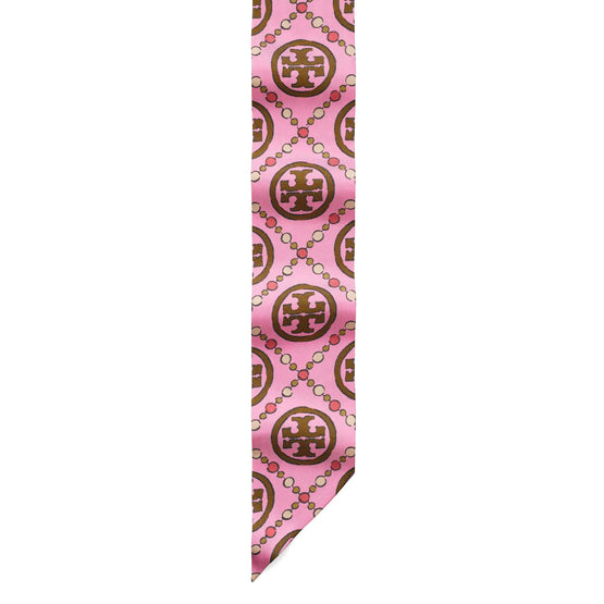 Women T Monogram Ribbon Tie - Bright Pink