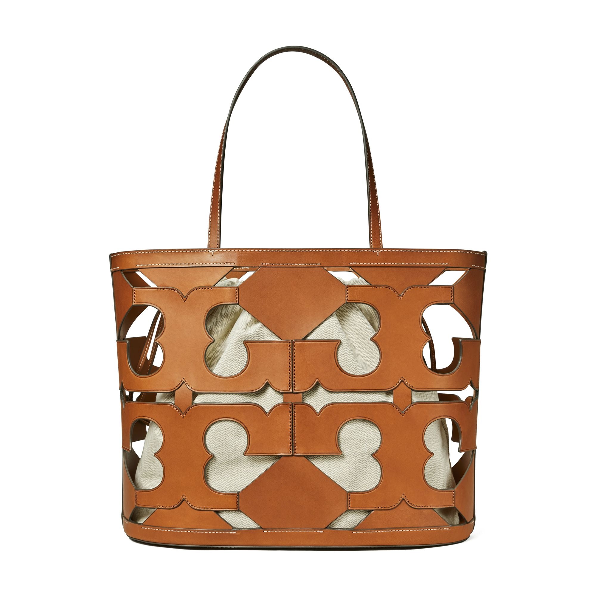 Women Cut Out Logo Tote - Classic Cuoio