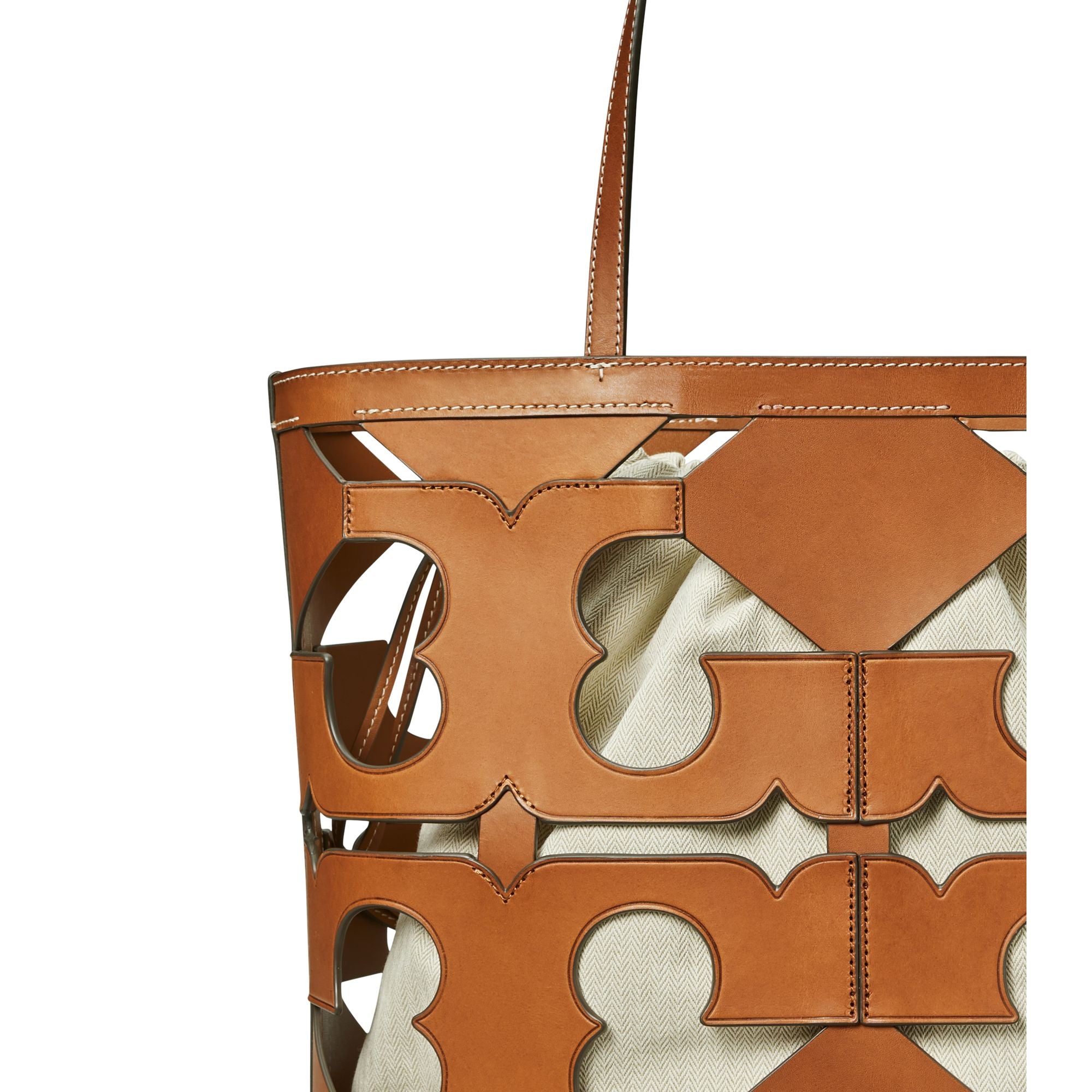 Women Cut Out Logo Tote - Classic Cuoio