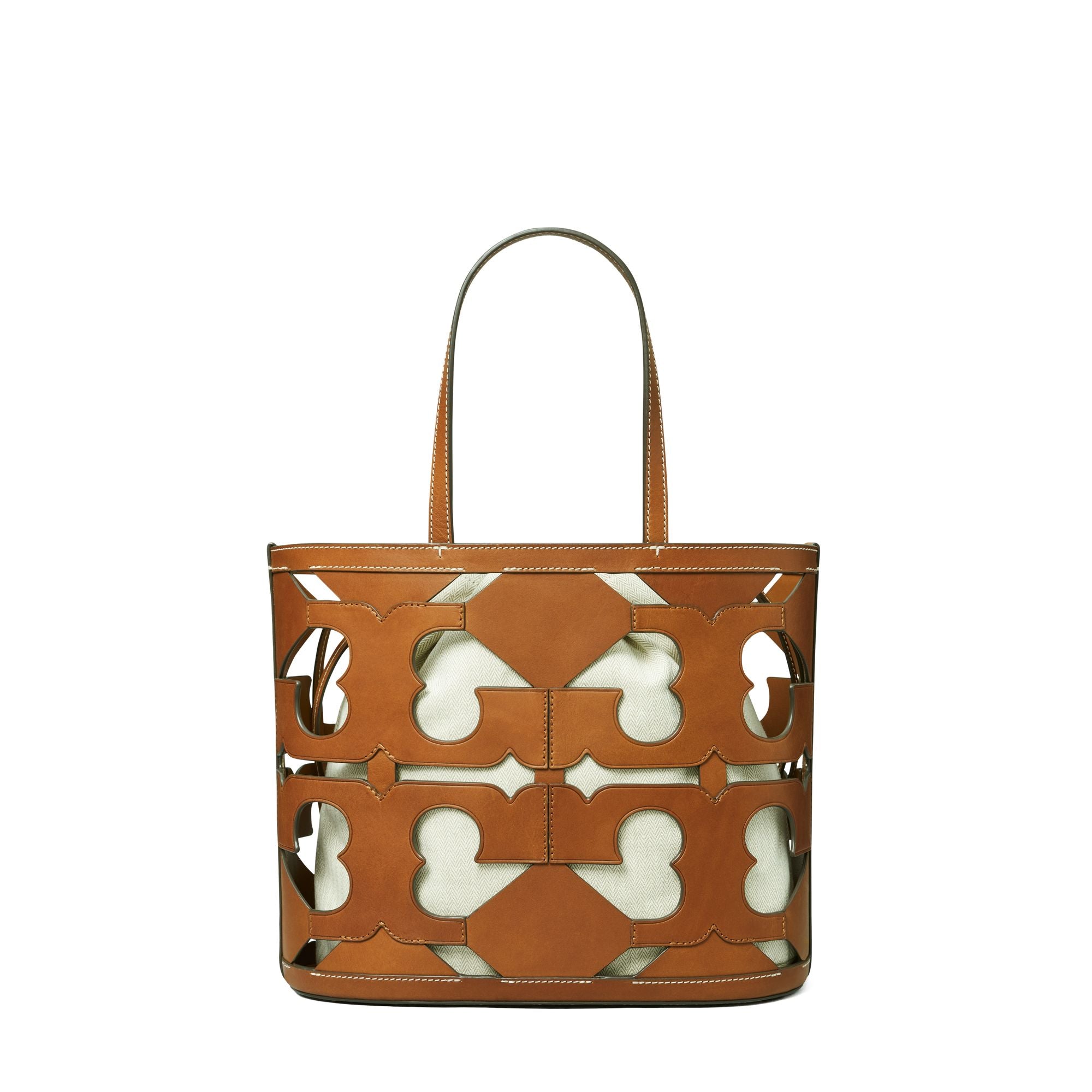 Women Small Cut Out Logo Tote - Classic Cuoio