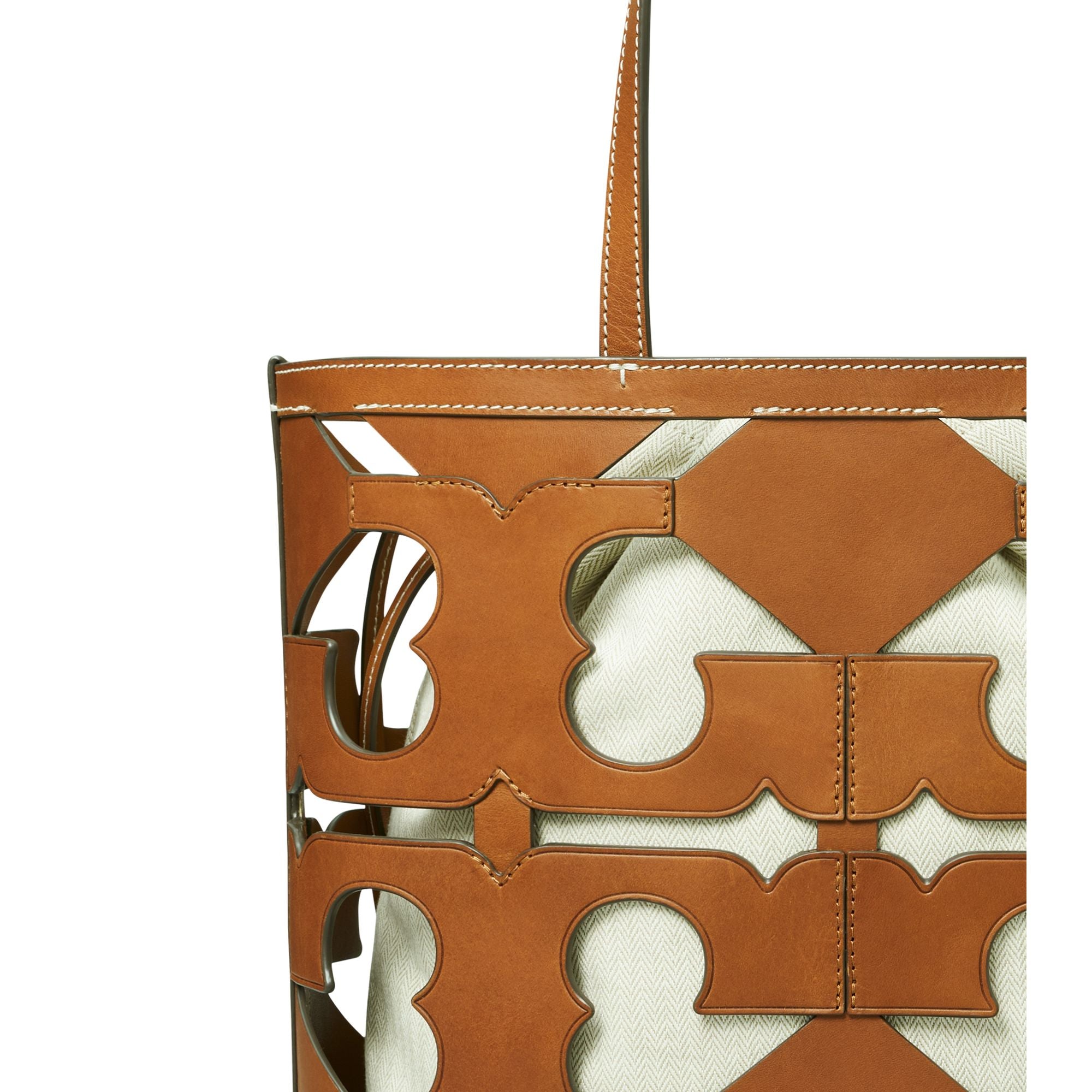 Women Small Cut Out Logo Tote - Classic Cuoio
