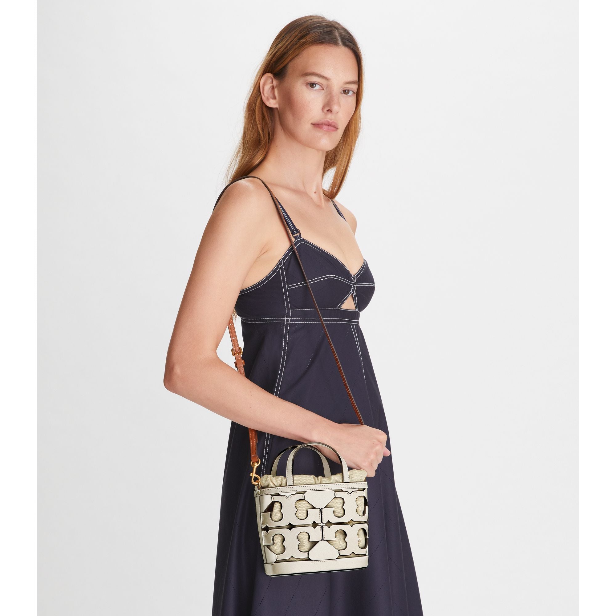 Women Mini Cut Out Logo Tote - New Cream