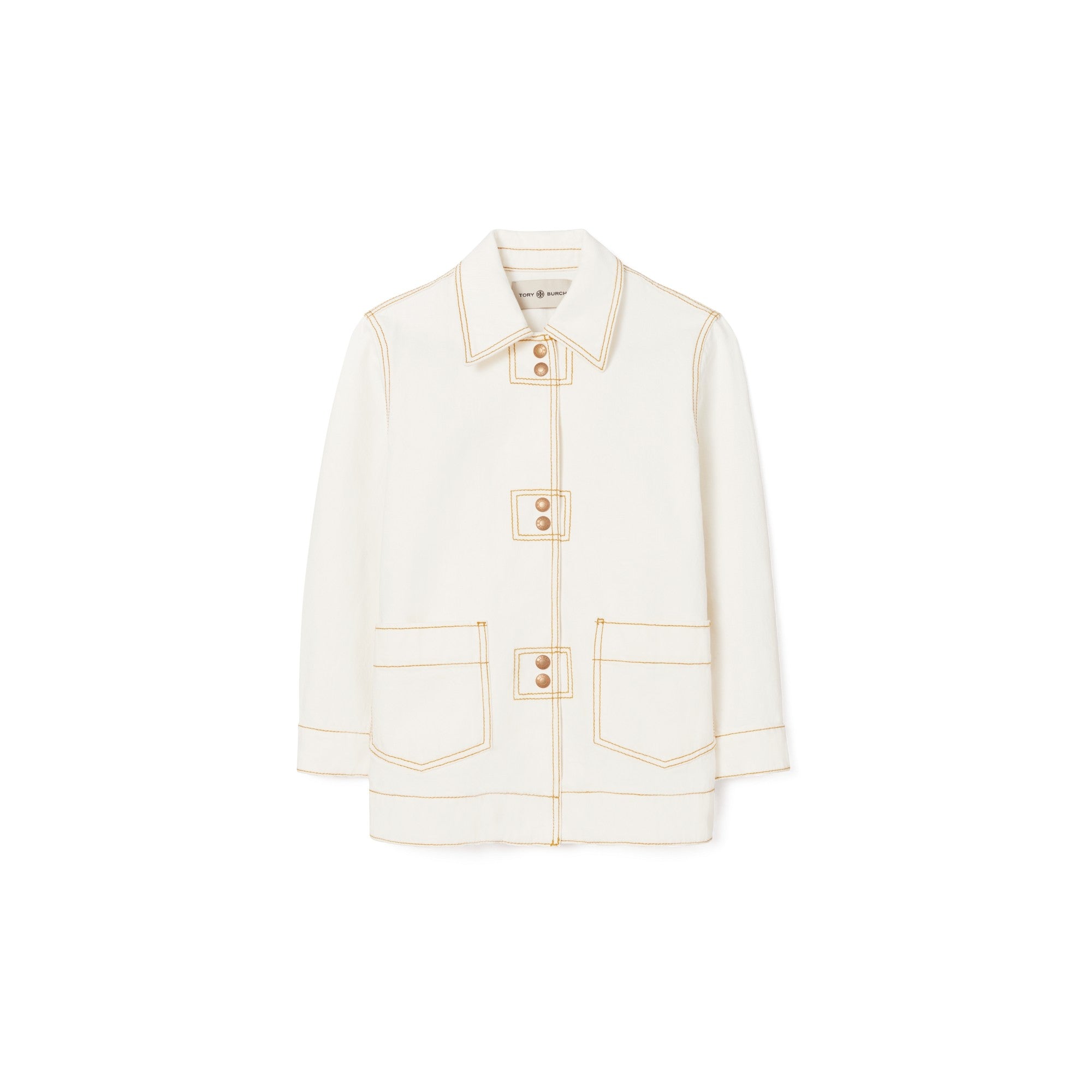 Women Denim Shirt Jacket - White Wash