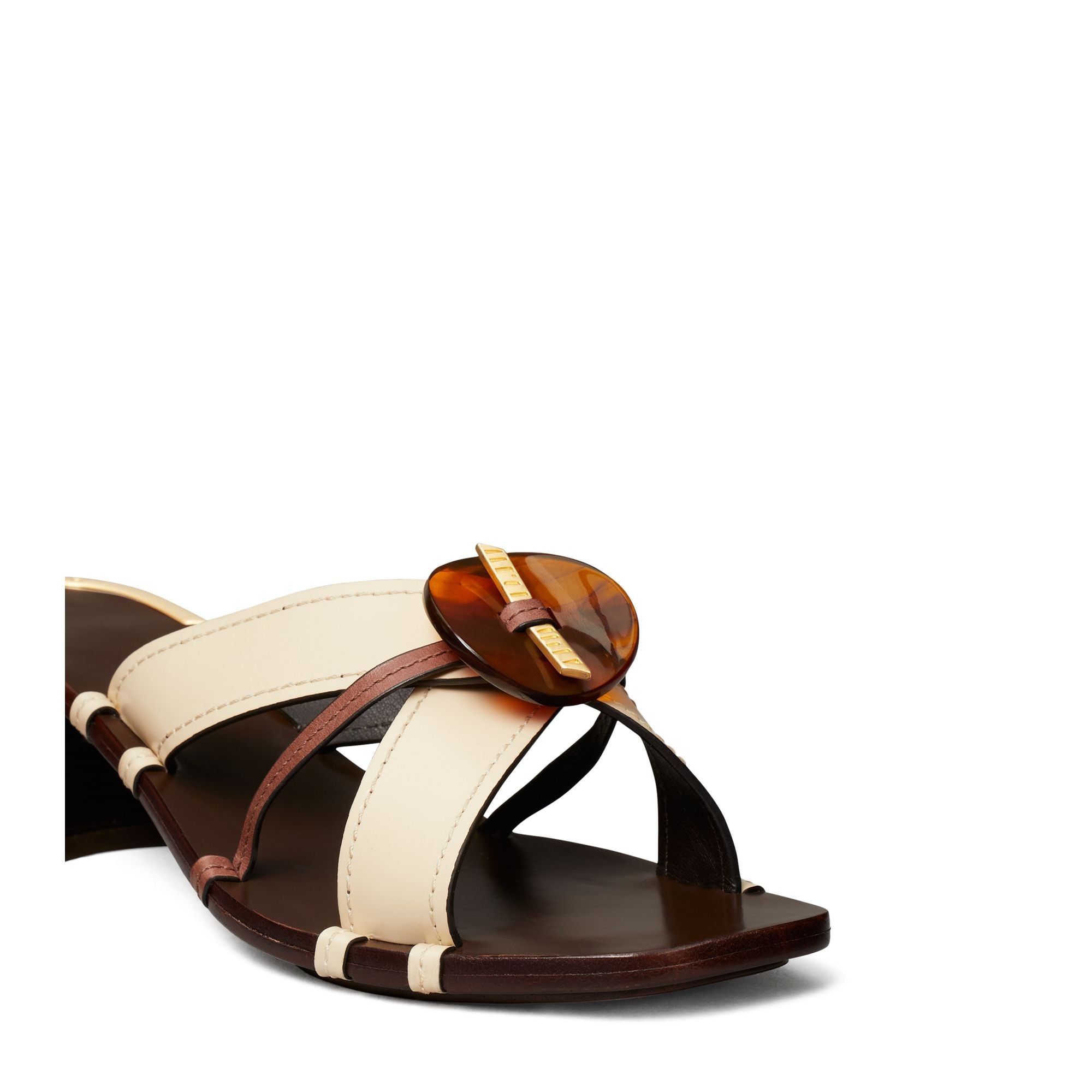 Women Knotted Heeled Mule Sandal 45Mm - New Cream / T Moro
