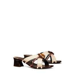 Women Knotted Heeled Mule Sandal 45Mm - New Cream / T Moro