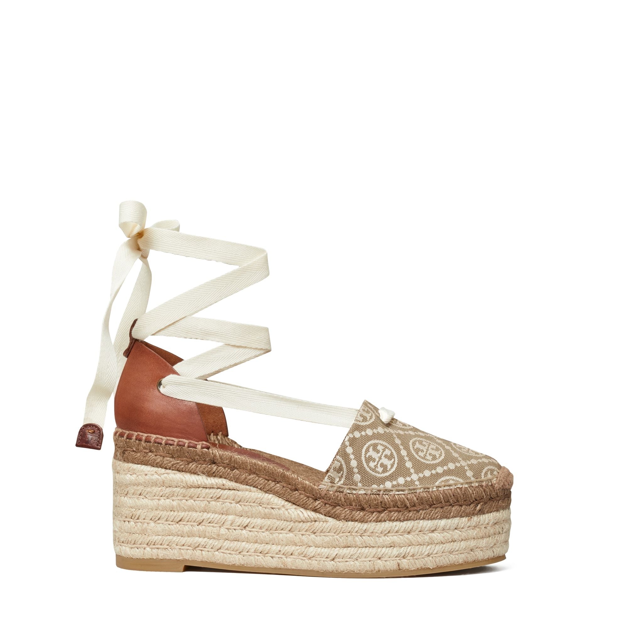 Women T Monogram Espadrille Wedge 75Mm - Inverse Hazel T-Monogram / Jazz Cuoio